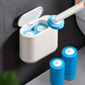 Disposable Toilet Brush With Cleaning Liquid Wall-Mounted Cleaning Tool For Bathroom Replacement Brush Head Wc Accessories