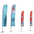 Free Shipping Custom Promotion Print Beach Flag Outdoor Advertising Feather Banner Cheap Aluminum Fiberglass Pole with Base