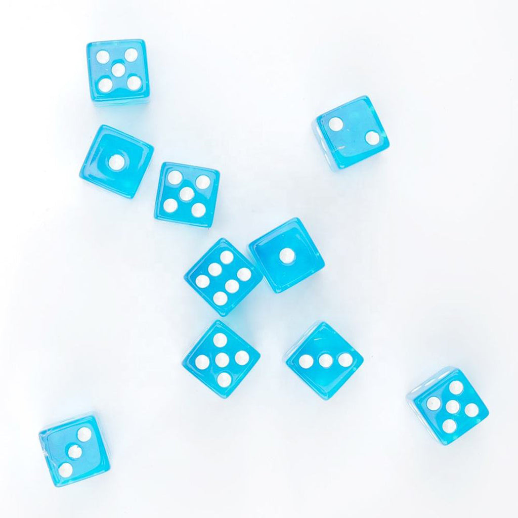 16mm Resin Dice Transparent Color Dice Set D6 Customized Acrylic Plastic Dice Game