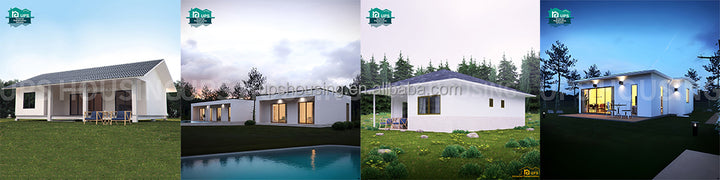 Luxury Villa Steel Structure Prefabricated Houses with EPS Cement Ibs Wall Panels Waterproof Fire Resistant & Eco Friendly