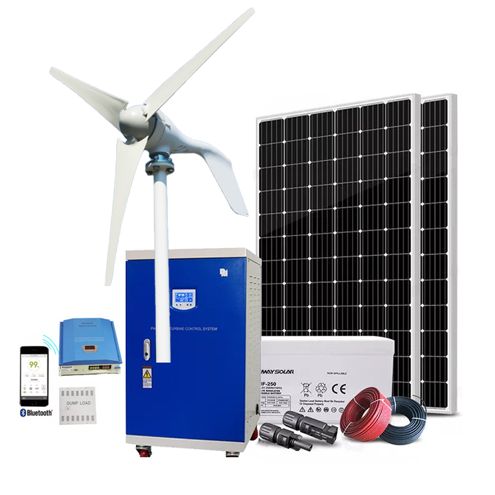 10KW Wind Turbine 5KW Solar Energy Systems Hybrid Solar Wind Power System MPPT Controller Lithium Ion Battery for Home Use
