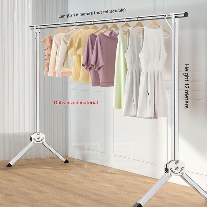 Floor-standing Stainless Steel X-shaped Hanger Retractable Garment Clothing Rack Folding Clothes Drying Rack for Balcony Outdoor