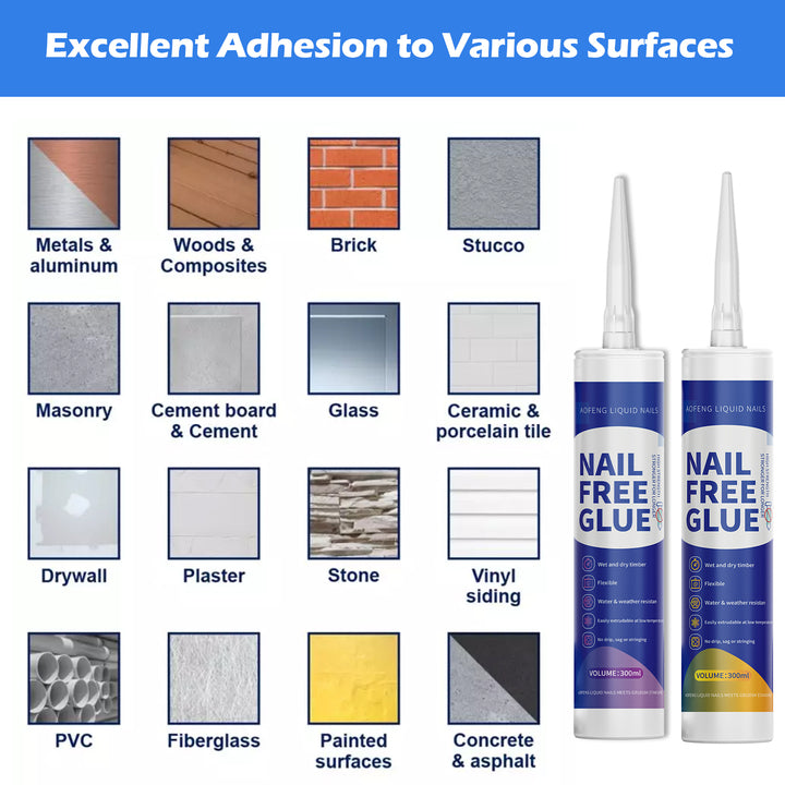 Super High Strong Adhesive Glue Nail-Free Universal for Metal Ceramic Marble Cement Featuring Silicone As the Main Raw Material