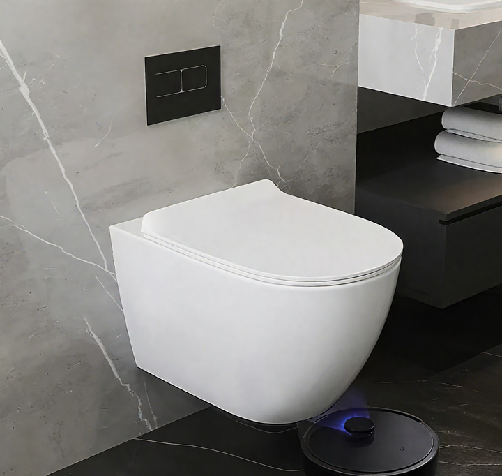 Modern Design Wall Hung Toilet with Concealed Tank and Round Bowl Practical Hanging Toilets