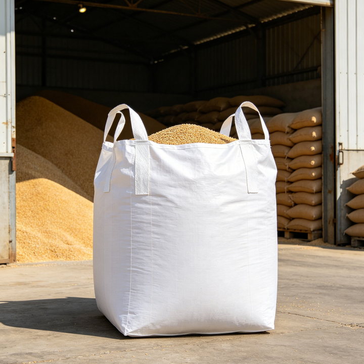 Circular Woven PP Bulk Bag, Top Open Bottom Flat FIBC Bag for Sand, Gravel & Cement Packing