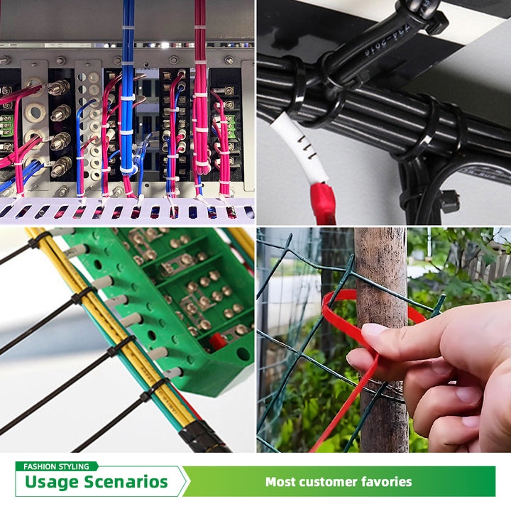 High Strength Cable Tie Nylon 66 Zip Ties Coloured 100pcs/pkt Plastic Wrapping Zip Ties 8 Inch China Manufacturer
