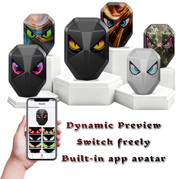 Knight Series LED Backpack with APP Control Screen, LED Rider Backpack for Motorcycle Helmet, Outdoor Fashion Backpack with Eyes