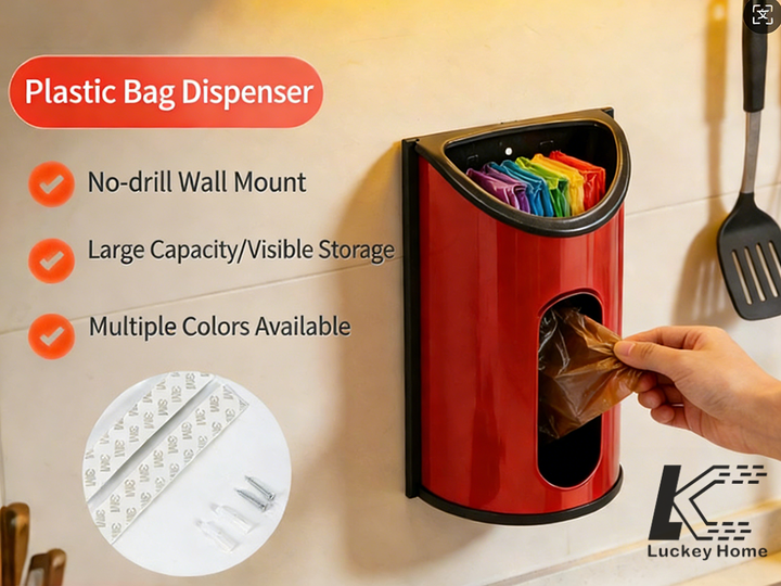 Wall-Mounted Plastic Bag Holder Plastic Grocery Bag Organizer & Dispenser
