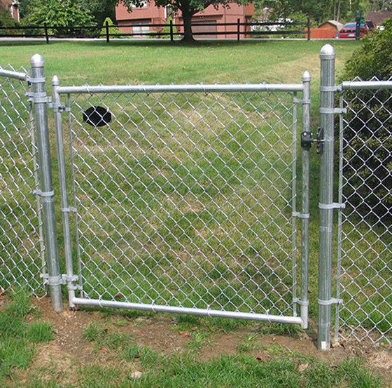 Custom d 6foot 8foot 1inch 1-1/4" inch 50mm 60mm 70mm Square pipe / round pipe post hot dipped galvanized chain link fence gate