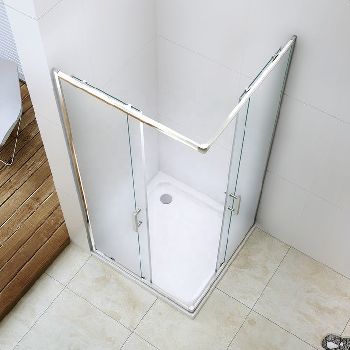 Cheap 80x80 Square Mini Quadrant Shower Cabin with Frame Sliding Design for Hotel Use Tempered Glass Modern