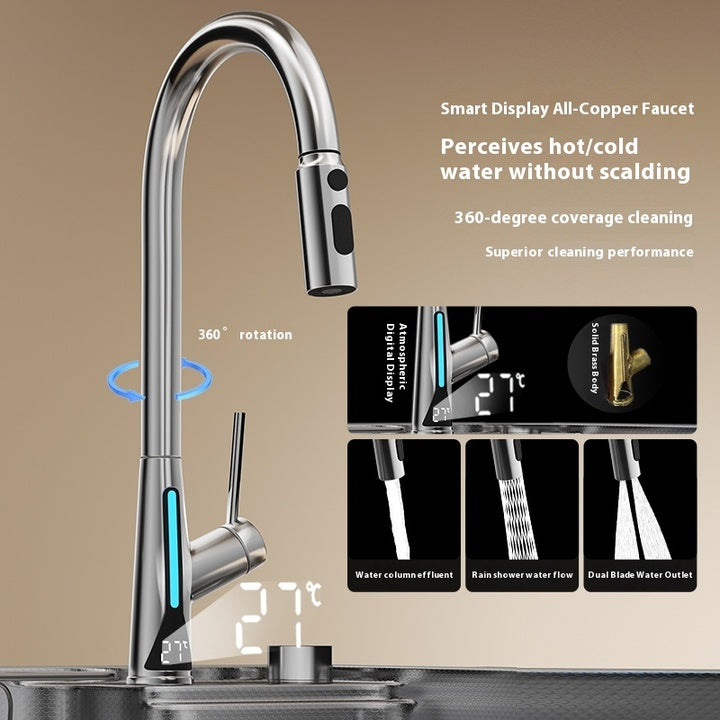 Modern Single Large Kitchen Sink Thickened Stainless Steel Ceramic Valve Core Multifunctional Vegetable Sink