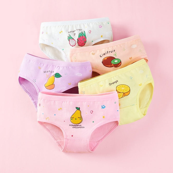 Factory Price Little Girl Panties Cartoon Print Cute Baby Underwear 100% Cotton