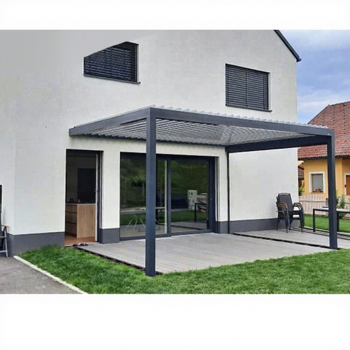 Bioclimatique Wall Mounted Customised Pavilion Screen Frame Mount Patio Gazebo Awning Gazebo Shade Cover Custom Pergola