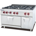 Professional Kitchen equipment Freestanding 6 burner ceramic top gas cooker range oven gas stove with oven