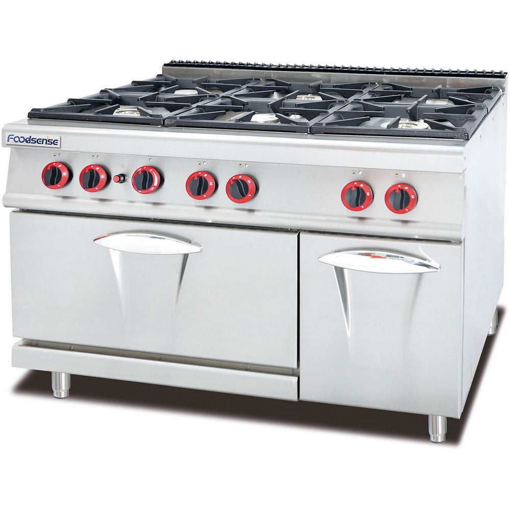 Professional Kitchen equipment Freestanding 6 burner ceramic top gas cooker range oven gas stove with oven