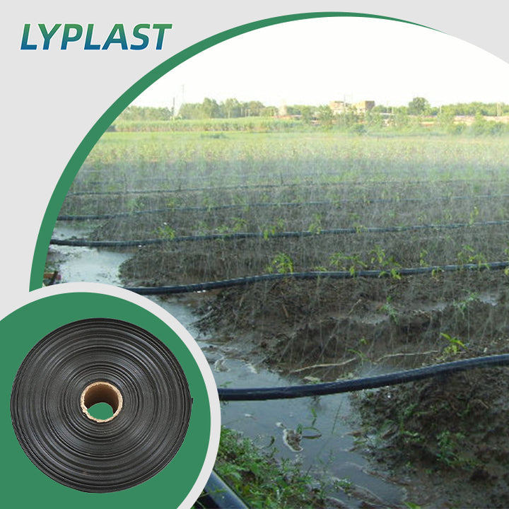 LYPLAST Plastic Rain Simulation Hose 32mm 0.2mm Spray Radius Black 100m-Gentle Watering for Seedlings