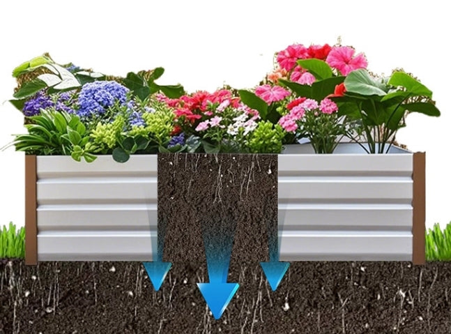 Outdoor Large Metal Vegetable Planter Box Garden Landscaping Steel Raised Flower Box Garden Beds for Planting