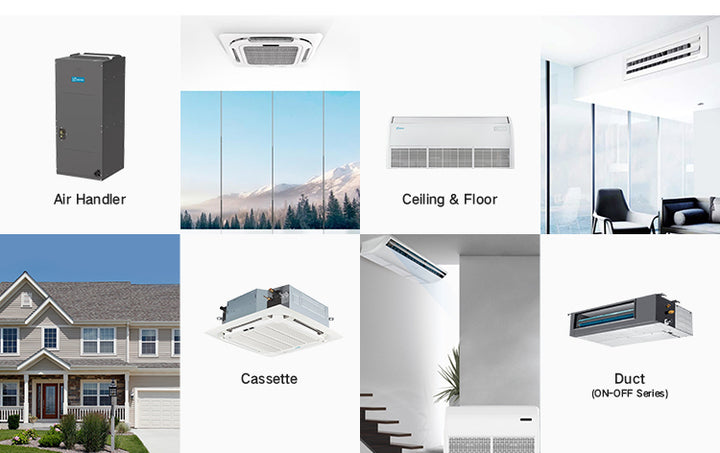 R410A 24000-60000Btu Mini Split Cassette Four Way Ducted 13Seer Ceiling Type Ac Air Conditioner Cooling Air Conditioning