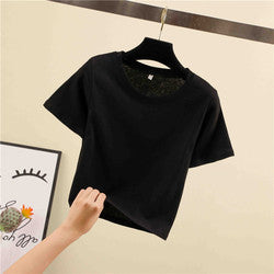 Fashion Wholesale Spring Oversize Blank Yoga Top Women Tees Cropped Plain T Shirt For Ladies