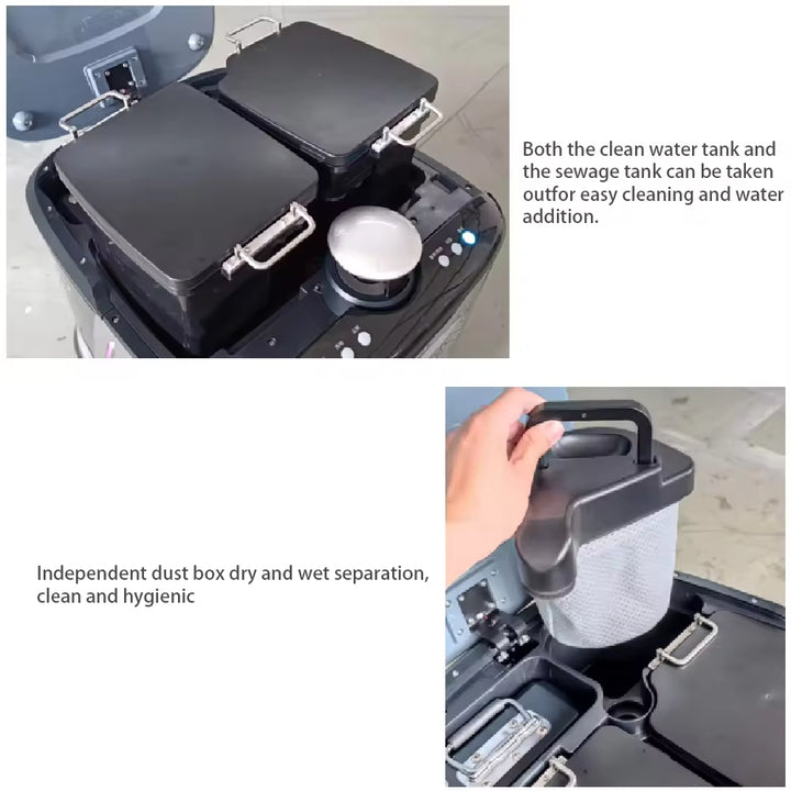 Autonomous Industrial Floor Cleaning Robot Mop Sweep Lidar Navigation App-Controlled Scrubbing 5000 Sq ft IP6X Commercial Use