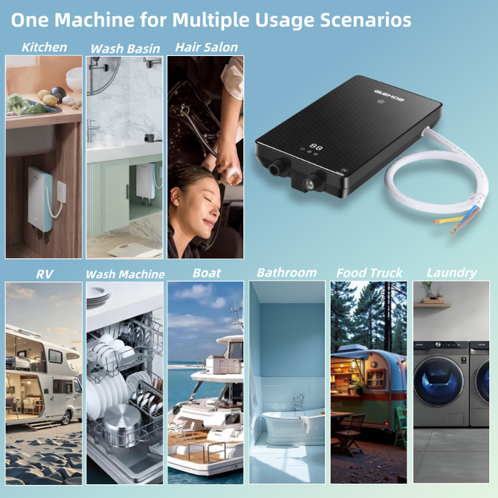 Intelligent 5kW Electric Water Heater Endless Hot Water Tankless Shower Chauffe Eau Electrique for Outdoor Household