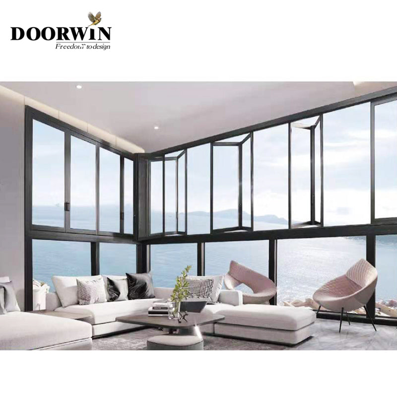 Aluminium tempered glass bifolding windows horizontal folding windows with good price