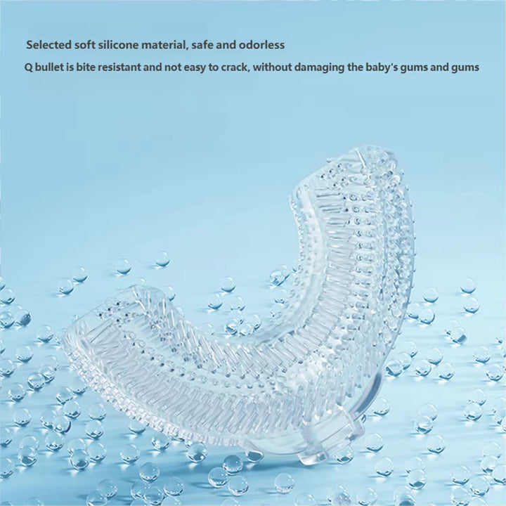 U-Shaped Automatic Electric Toothbrush IPX7 Micro USB Soft Cartoon Plastic Sonic 360 for Kids with Travel and Hotel Use