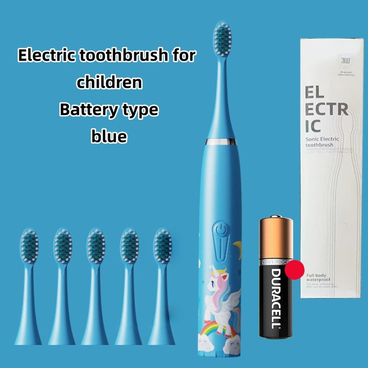 Electric Toothbrush Battery Type Cartoon Smart Children Toothbrushes for 3-15 Year Old Kids Waterproof Electric Child Toothbrush