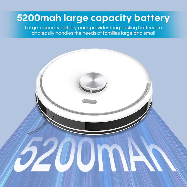 Bagotte Self-emptying Robot Vacuum Cleaner 5000Pa Electric Wet & Dry Household Hotel Use App-Controlled Automatic Dirt Disposal