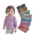 Wholesale 100% Organic Cotton Baby Pullovers Knitwear Winter Toddler Kids Clothes Plain Knitted Children Baby Sweaters