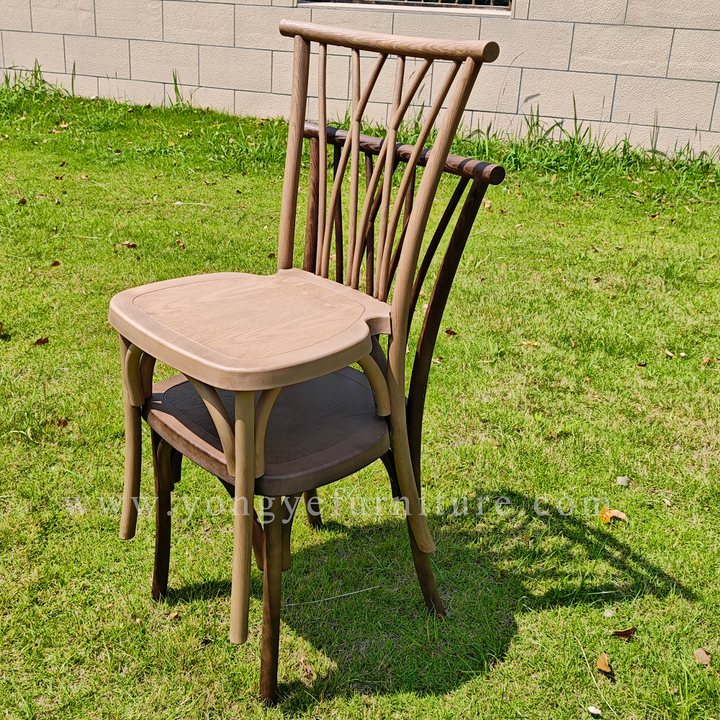 Popular New Design Events Furniture Cross Back Wedding Botanica Resin Willow Chairs for Events Party Banquet Garden Bistro