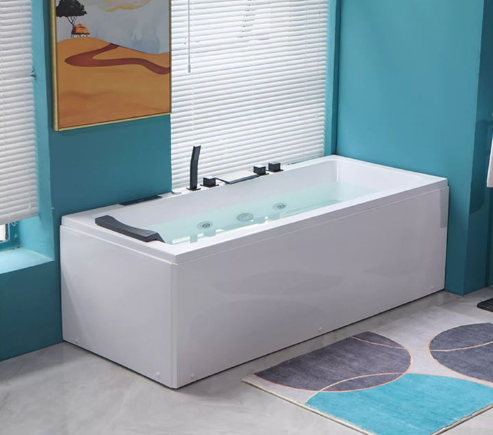 Japanese Acrylic Rectangular Bathtub Small Apartments Modern Freestanding Soaking Constant Temperature Deep Surfing Massage
