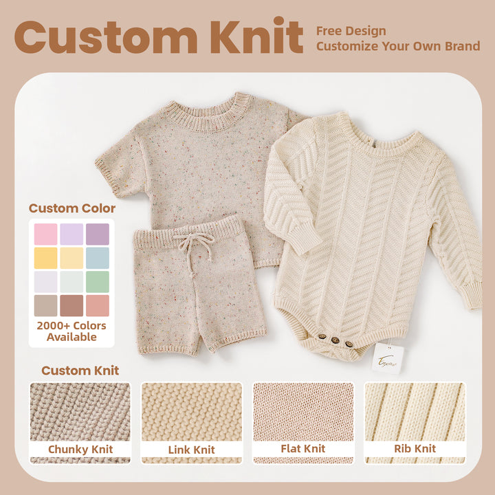 OEKO-TEX Certified Baby Sweater Private Label Baby Knit Romper OEM ODM Newborn Baby Knitwear Factory