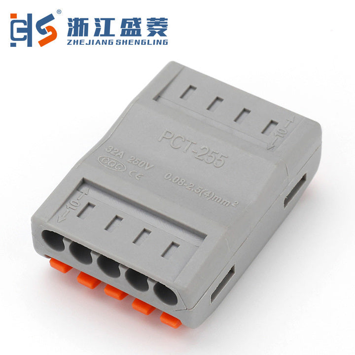 -225 Spring Type Wire Connector Terminal Block Tool with Screw Connection Industrial Use 20-8 AWG Copper Brass Contacts