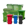 Outdoors 660L 1100L Large Plastic Industrial Dustbin Trash Garbage Waste Bins With Four Wheels