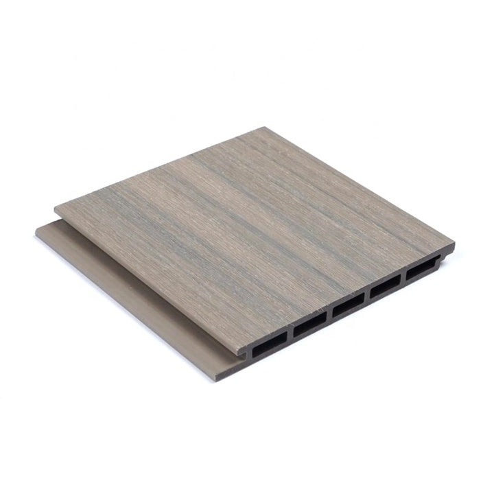 Grey WPC Exterior Siding Panels, Multi-Directional Composite Wall Board for Nordic Style House Facade
