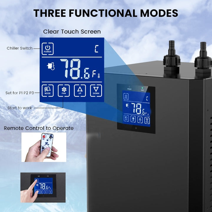 Source Factory 1/3 HP 79gal Aquarium Chiller Ice Bath Chiller Both Cooling System Chiller for Cold Plunge Pools/fish Farming
