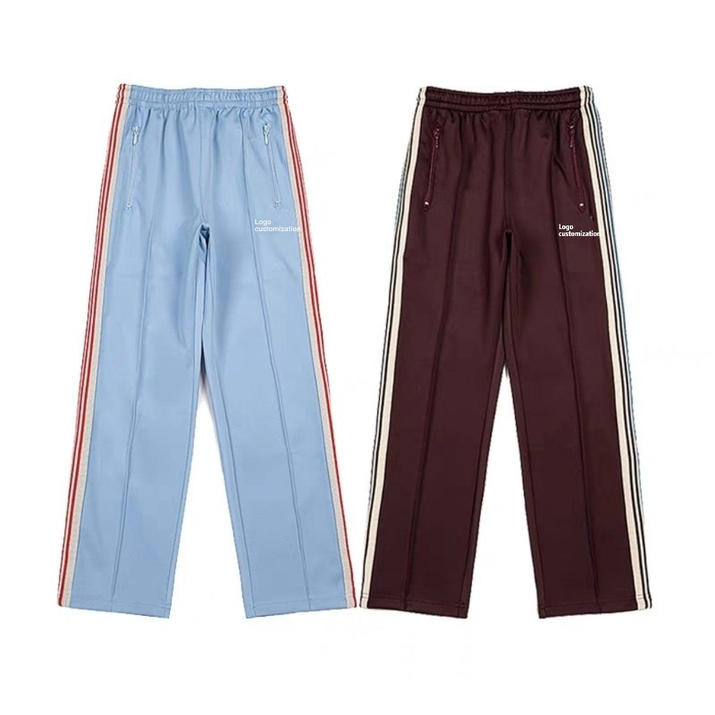 new arrival  polyester trousers men Embroidered Butterfly needles track pants webbing track suits for men oversized pants men