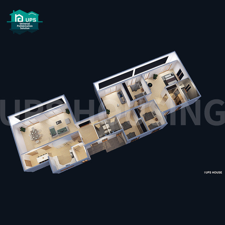 New Design 100 Sq Meter One-Floor Prefab House for Villa Usage Constructed with Durable Sandwich Panel Material