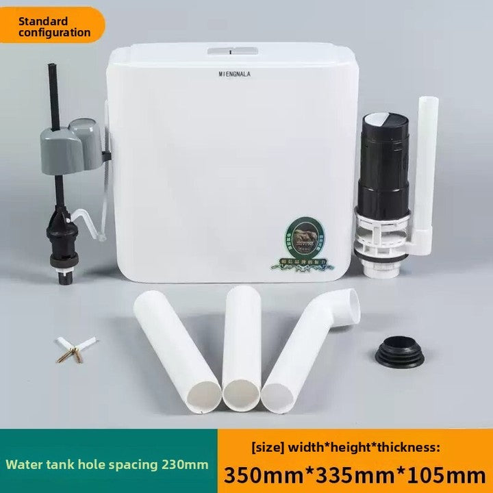 Wall-Mounted Square Plastic Squatting Toilet Water Tank with Thickened Large Punch Design for Squatting Pit Modern Minimalism