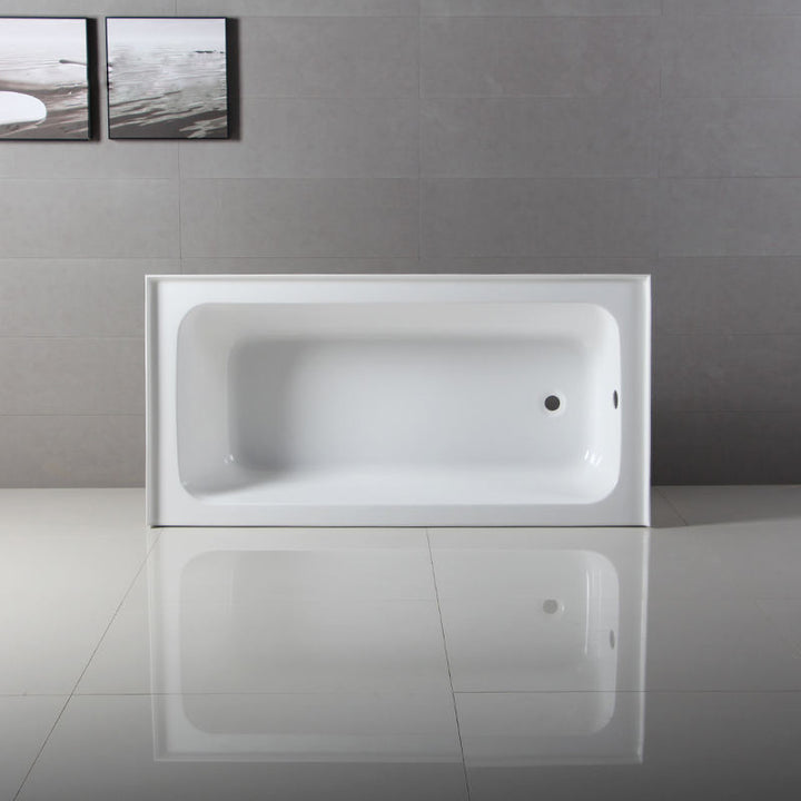 Low Price Rectangular Fashion Soaking L-Shaped Shallow Bathtub Acrylic 60 Inch Skirt Tub