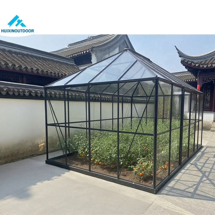 Enhanced Version Rectangular Tempered Glasshouse Resistant to Snowstorms Garden Conservatory Plant Growing Orangery Greenhouse