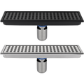 11X30CM Rectangular Grid 304 Stainless Steel Anti-Odor Core Anti-Clog Cover Floor Drain for Bathroom Shower Room Outdoor Use