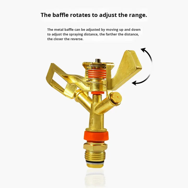 Lawn Vegetable Garden Orchard Sprinkler Equipment 4-Point Brass Rocker Nozzle 360 Rotating Irrigation Cooling Dust