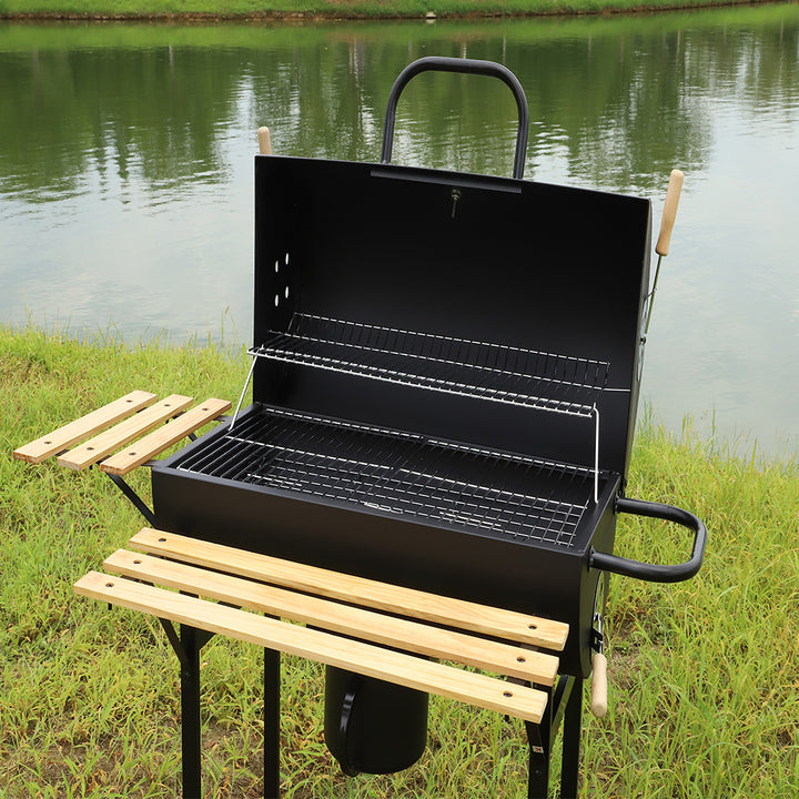 Easy to Clean Trolley Smoker Grill Outdoor Durable Collapsible Charcoal Bbq Grill
