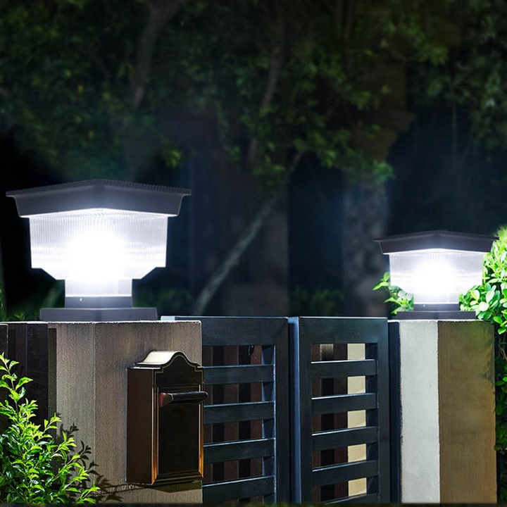 Outdoor Aluminum Solar Main Gate Column Light Waterproof Decorative LED Solar Landscape Garden Lights for Courtyard Pillar