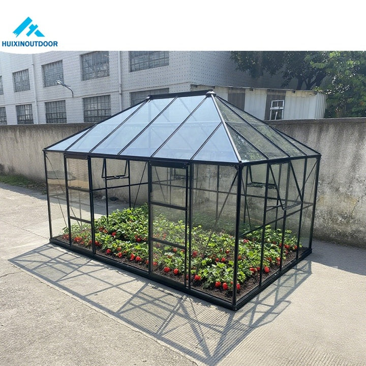 Enhanced Version Rectangular Tempered Glasshouse Resistant to Snowstorms Garden Conservatory Plant Growing Orangery Greenhouse