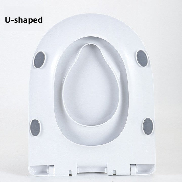 Toilet Lid Household Universal Slow-Close Round Plastic Toilet Cover Lift Handles Lifter Two-in-One Skin Sense