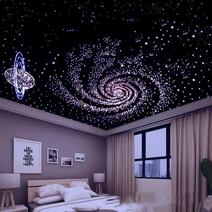 RGB Meteor LED Fiber Optic Star Ceiling Light Multi Colors Fibers Starlight 0.25/0.5/0.75mm Optical Fiber Light for Home