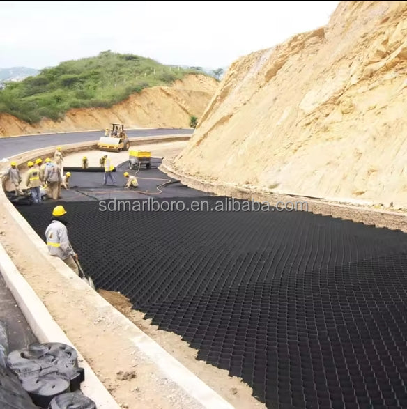 Durable PP HDPE Geocells Eco-Friendly Outdoor Retaining Walls Road Driveways Slope Protection 3D Model Design Solution